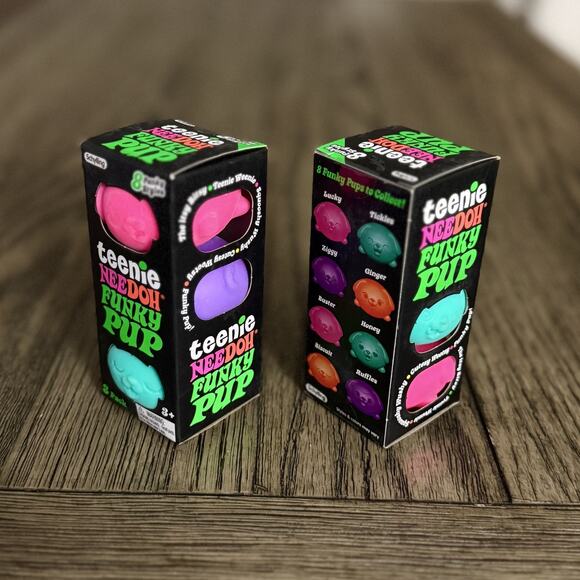Schylling NeeDoh Teenie Funky Pup 3 Pack Squishy Ball Sensory Fidget Toy New - Picture 3 of 8
